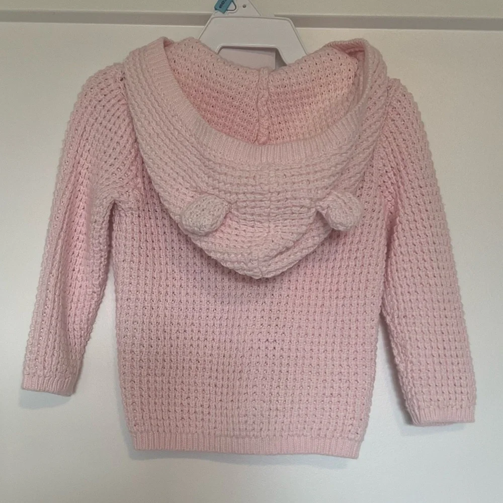 NWT Carter's Light Pink Baby Sweater with Bear Ears